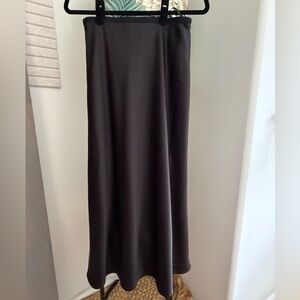 Uniqlo Black Satin Maxi Skirt